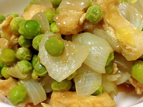 残ったカレーで♡えんどう豆の煮物